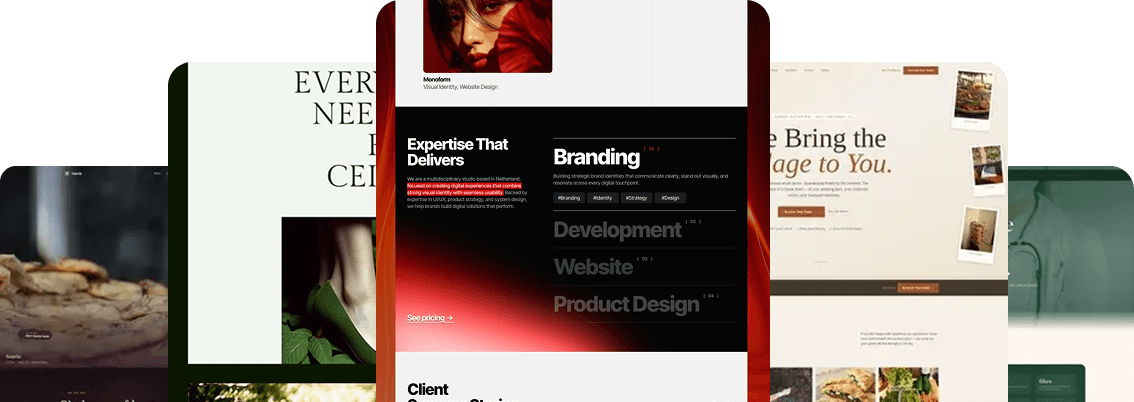 Collage of Rocket app template previews